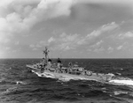 USS Prichett (DD-561) at sea, March 1961 