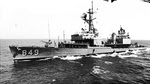 USS Richard E Kraus (DD-849) after refueling from Forrestal, 1976 