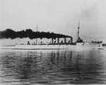 USS Salem (CL-3) making smoke, c.1908 