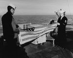 Folding the Ensign on USS Strong (DD-758), 1970 