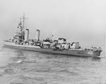 Side view of USS Swanson (DD-443), New York, 1943 