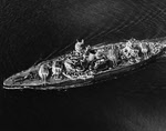 USS Texas (BB-35) from above, 1943 