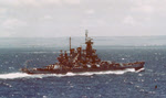 USS Washington (BB-56) off Oahu, mid 1943 