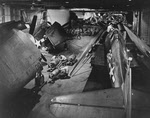 Film show in hanger, USS Yorktown (CV-10) 