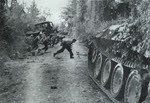 US Troops passing Panther, Normandy 