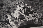 Artillery Observation Sherman crosses Bailey Bridge near Orvieto 