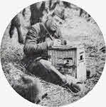 Belgian Soldier with carrier pigeon case, 1914 