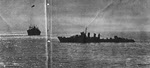 Bourrasque or L'Adroit Class Destroyer escorting merchant ship 