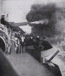 King George V class battleship bombards Sicily 