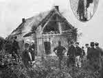 Burning down house near Antwerp, 1914 