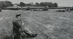 Churchill watching AA guns firing on V-1s 