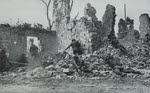 British troops clearing up at La Bijude, Caen 
