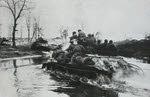 Crossing a river on a T-34 