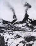 Flamethrower tank attacks ammo dump, Okinawa 