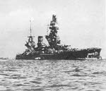 Side view of battleship Fuso