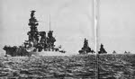 Fuso leads two Kongo class battlecruisers 