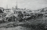 Burnt out German Transport at Rouen, 1944 