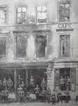 German troops in ruined Cafe, Liege, 1914 
