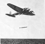 Heinkel He 111H dropping a torpedo 