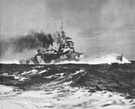 HMS Anson at high speed 