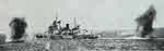 HMS Glasgow under fire off Normandy 