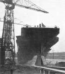 HMS Implacable being launched, 10 December 1942 