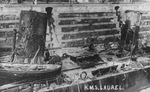 Damage suffered by HMS Laurel at Heligoland (1 of 2) 