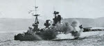 HMS Nelson firing 6in guns 