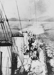 Looking back along HMS Porpoise as the Maranhao 