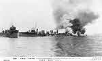 HMS Viking on fire 