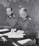 General Jodl signs the surrender at Rheims 