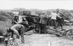 Loading a Long Barrel 21cm Morser L/14.6, Champagne, 1918 