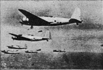 Formation of Mitsubishi Ki-21 'Sally' bombers 