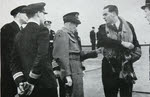 Montgomery and Sub Lt L.D. Durno on aircraft carrier 