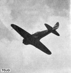 Nakajima Ki-44 Shoki 'Tojo' from below 