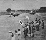 Nakajima Ki-44 Shoki 'Tojo' being waved off 