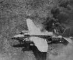 Nakajima Ki-49 Donryu (Storm Dragon) 'Helen' on fire 
