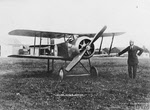 Harry Hawker by his Sopwith Bee 