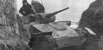 T-70 Light Tank between haystacks 