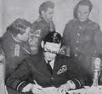 Air Marshal Tedder signs German surrender, Berlin 