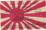 Certificate of presence at Japanese surrender 