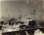 Firefighting on the deck of USS Bunker Hill (CV-17) 
