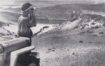 British sentry watching Qattara Depression, 1942 