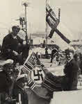 White Ensign above Swastika on E-Boat 