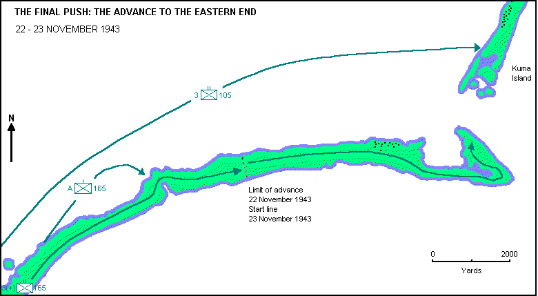 Battle of Makin: The Final Push: The Advance to the Eastern End, 22-23 November 1943 