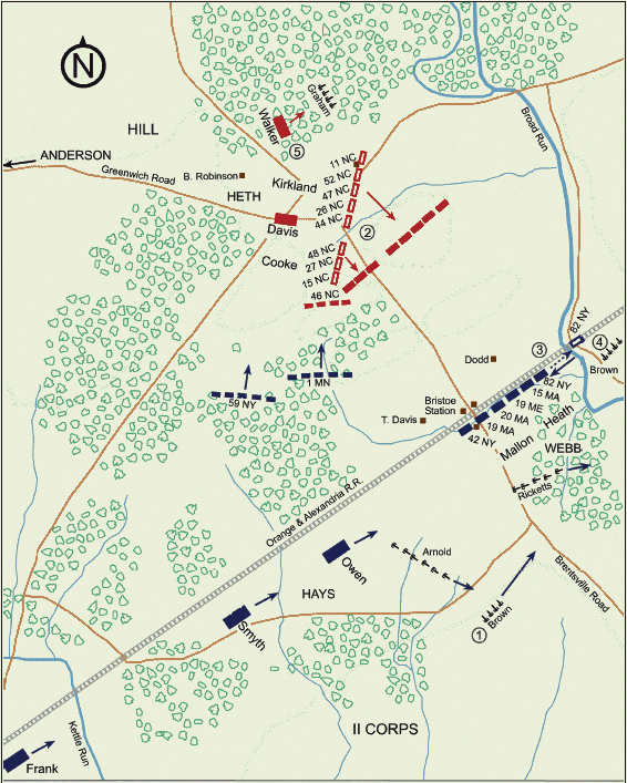 Bristoe Station Map 4: Heth Begins His Wheeling Movement 