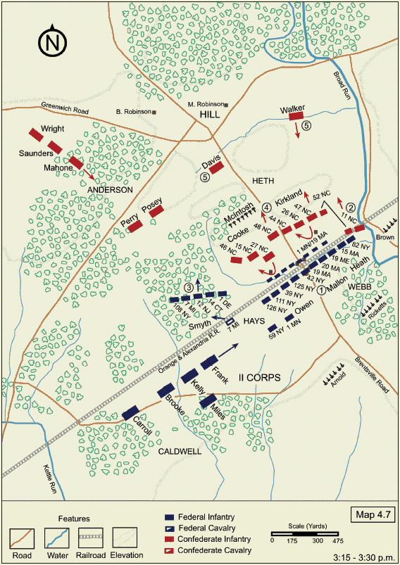 Bristoe Station Map 7: Cooke and Kirkland are Repulsed 