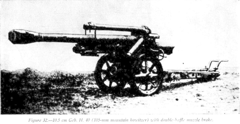 10.5cm Gebirgshaubitze 40 from the left