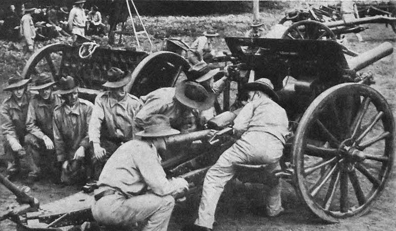 Australian troops training with 18pdr Mk IV 
