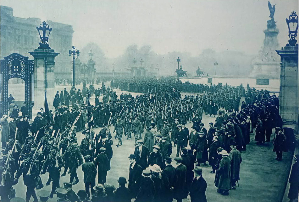 1st Scots Guards Passing Buckingham Palace, 3 March 1919 